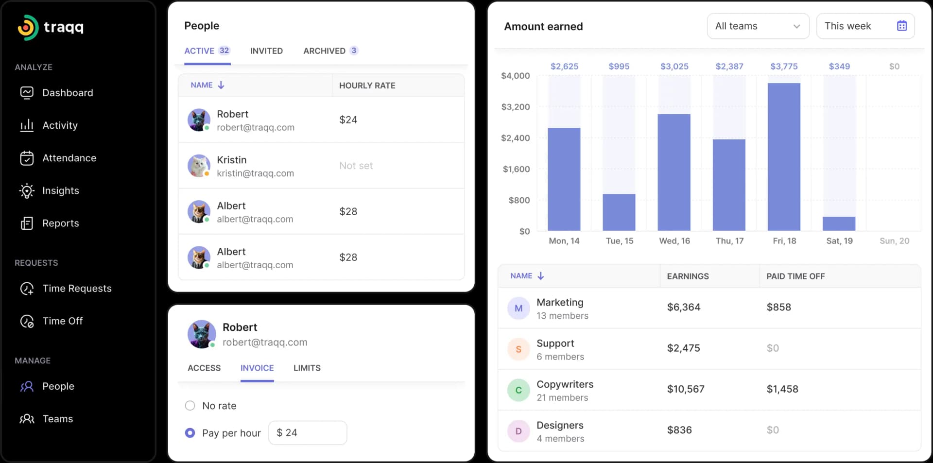 Manage leave with a flexible time tracking app that supports small teams, google docs integration, and detailed timesheets for accurate tracking.