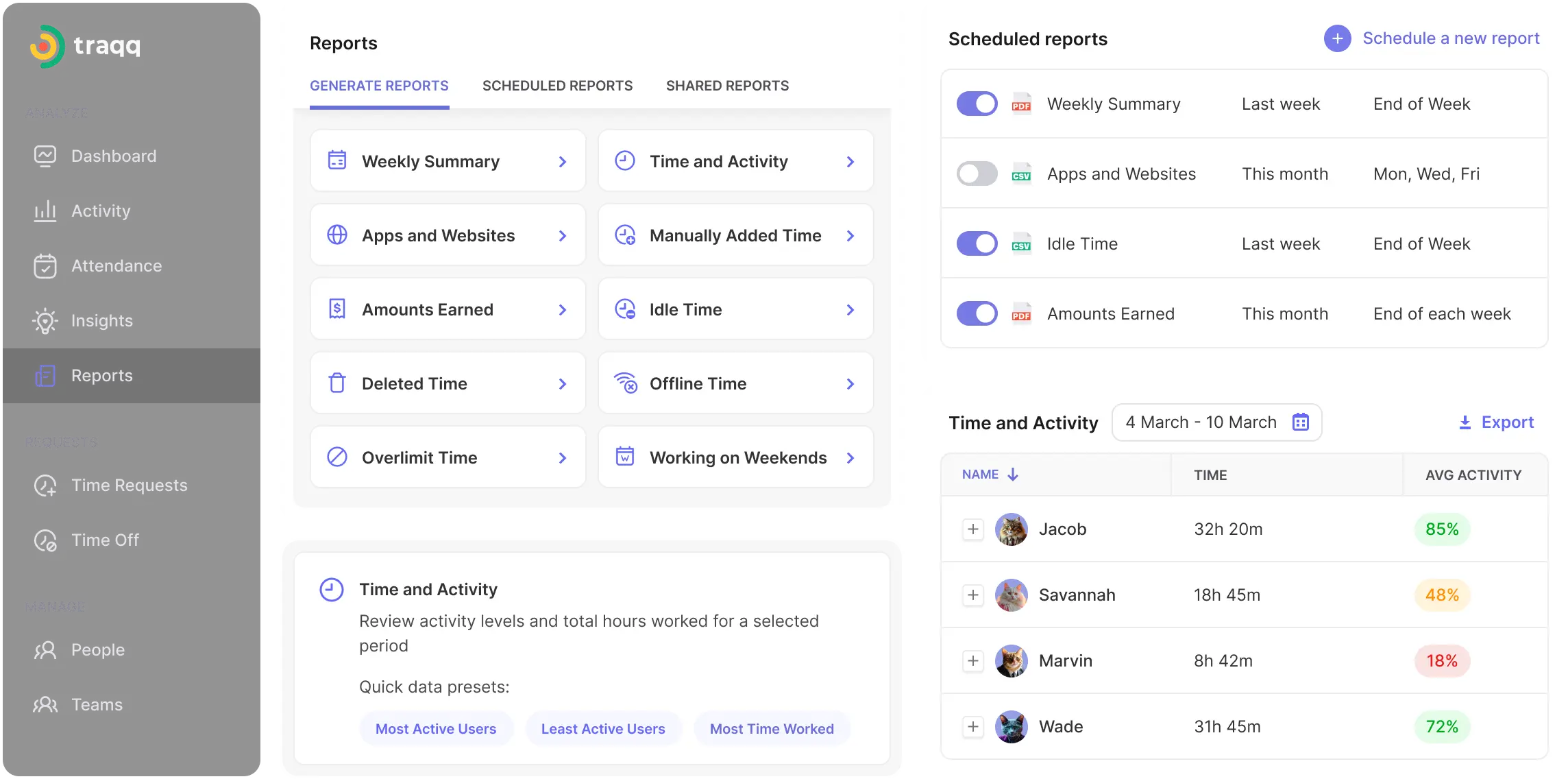 Generate detailed reports and track time by project or team member. Perfect for accurate billing and managing unlimited projects with ease.